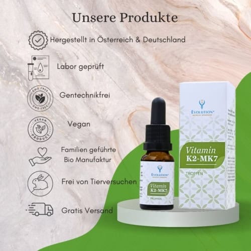 Vitamin K2-MK7, Tropfen, vegan, entspricht 400 Tropfen
