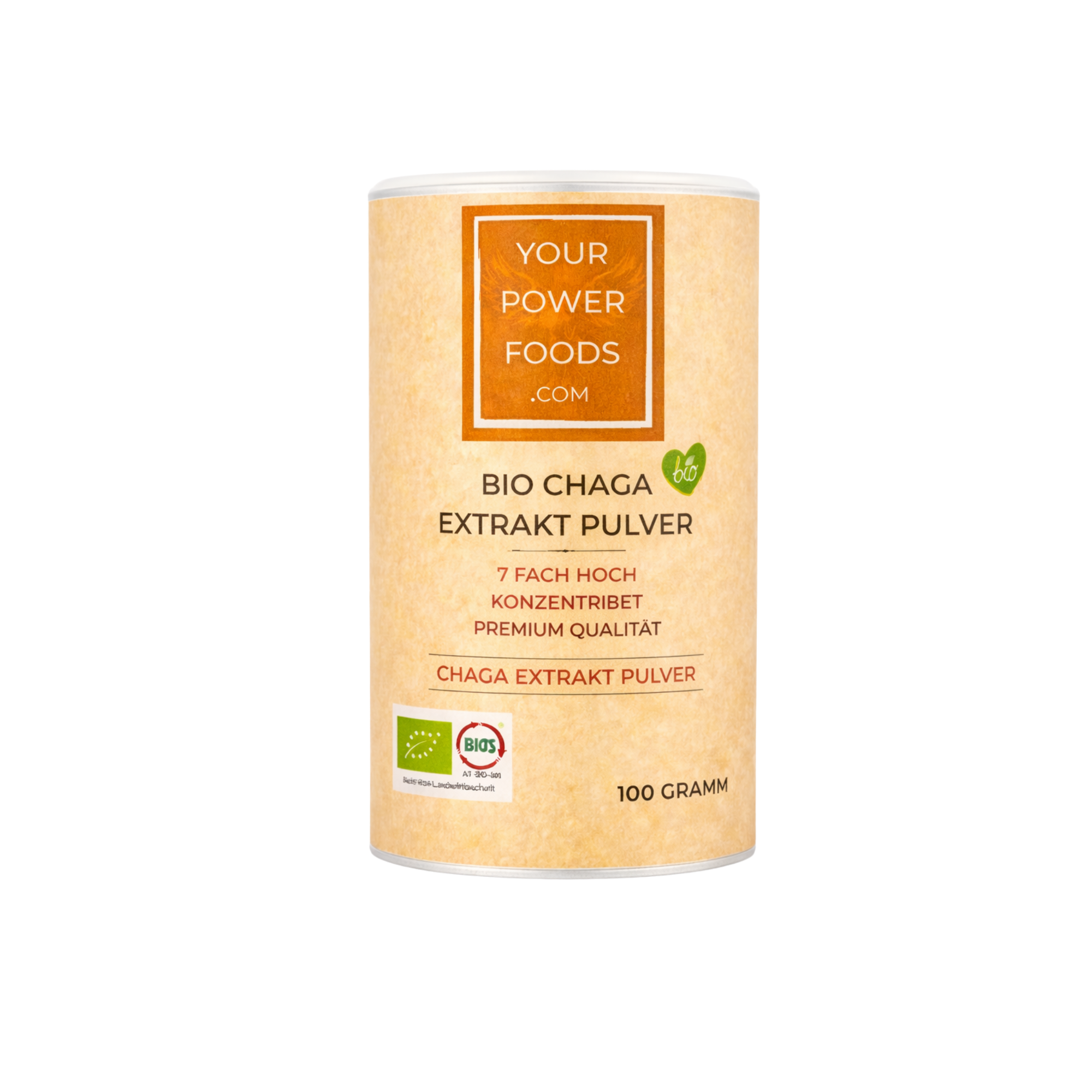 Chaga Extrakt Pulver Bio, 7 - Fach hoch konzentriert, 100g