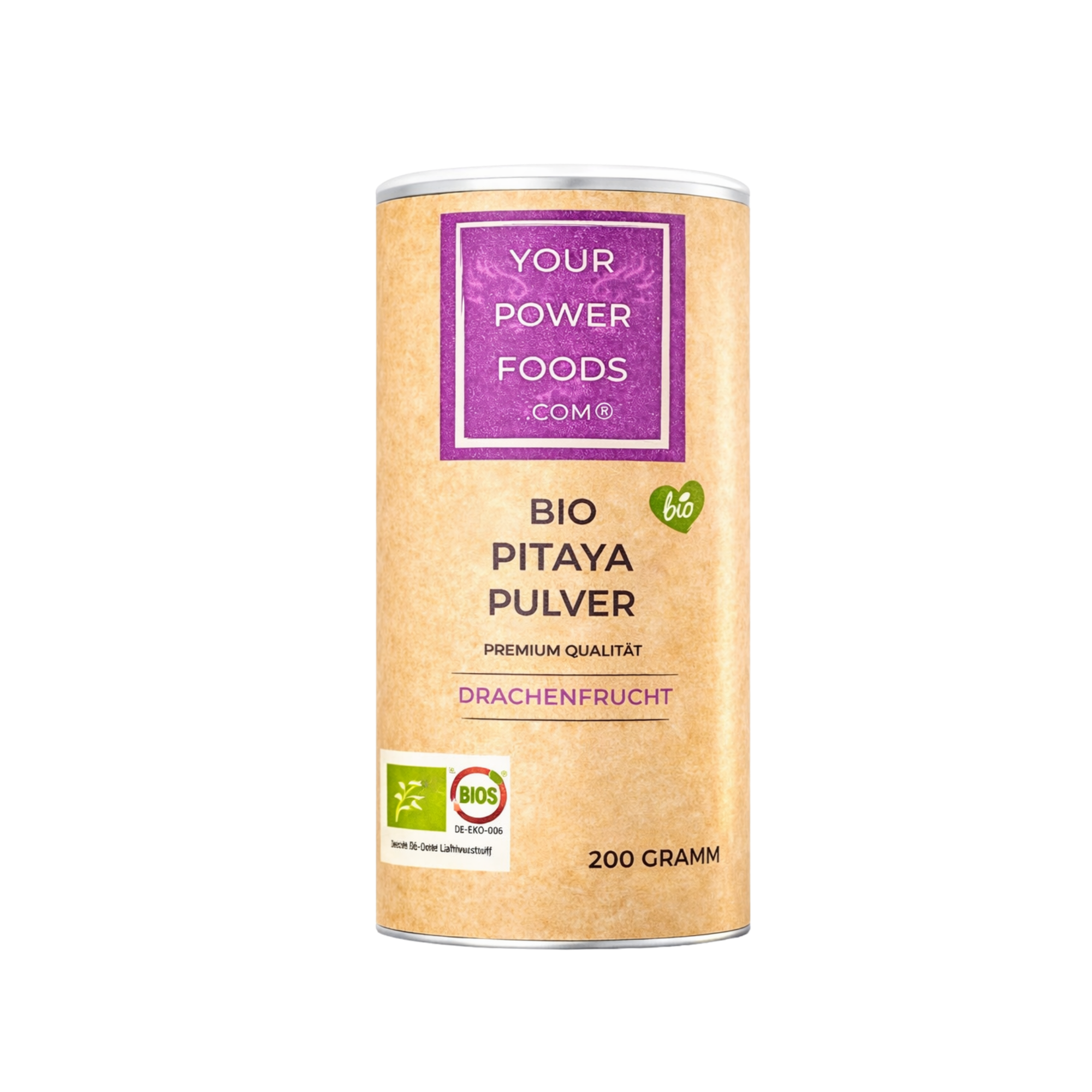 Pitaya Pulver, Bio, 200g, rotes Drachenfrucht Pulver, Red Dragon Powder