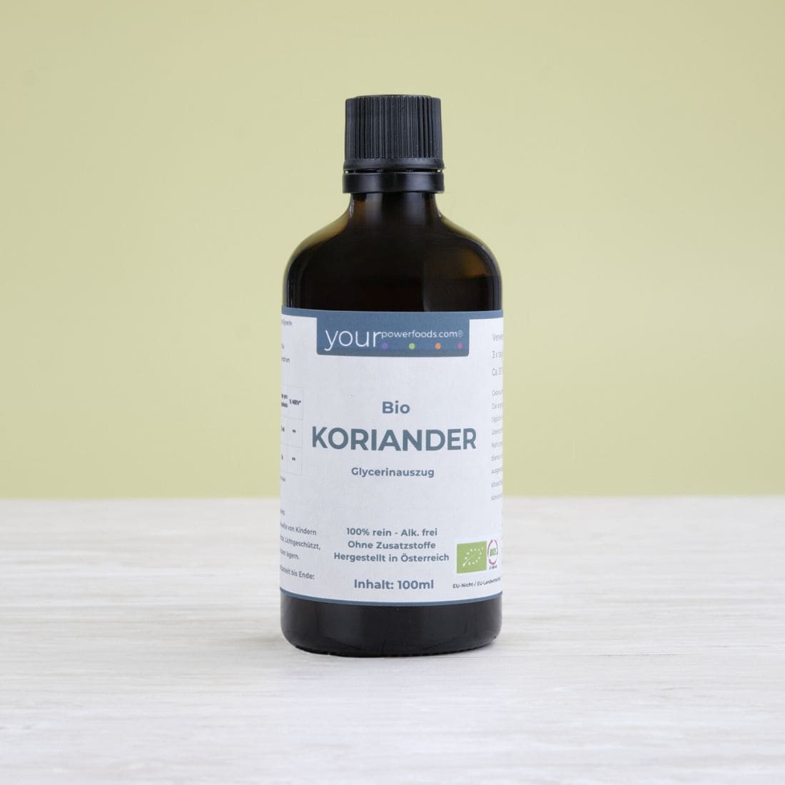 Bio tinktúra koriandra, vyhovujúca, bez alkoholu, 100 ml