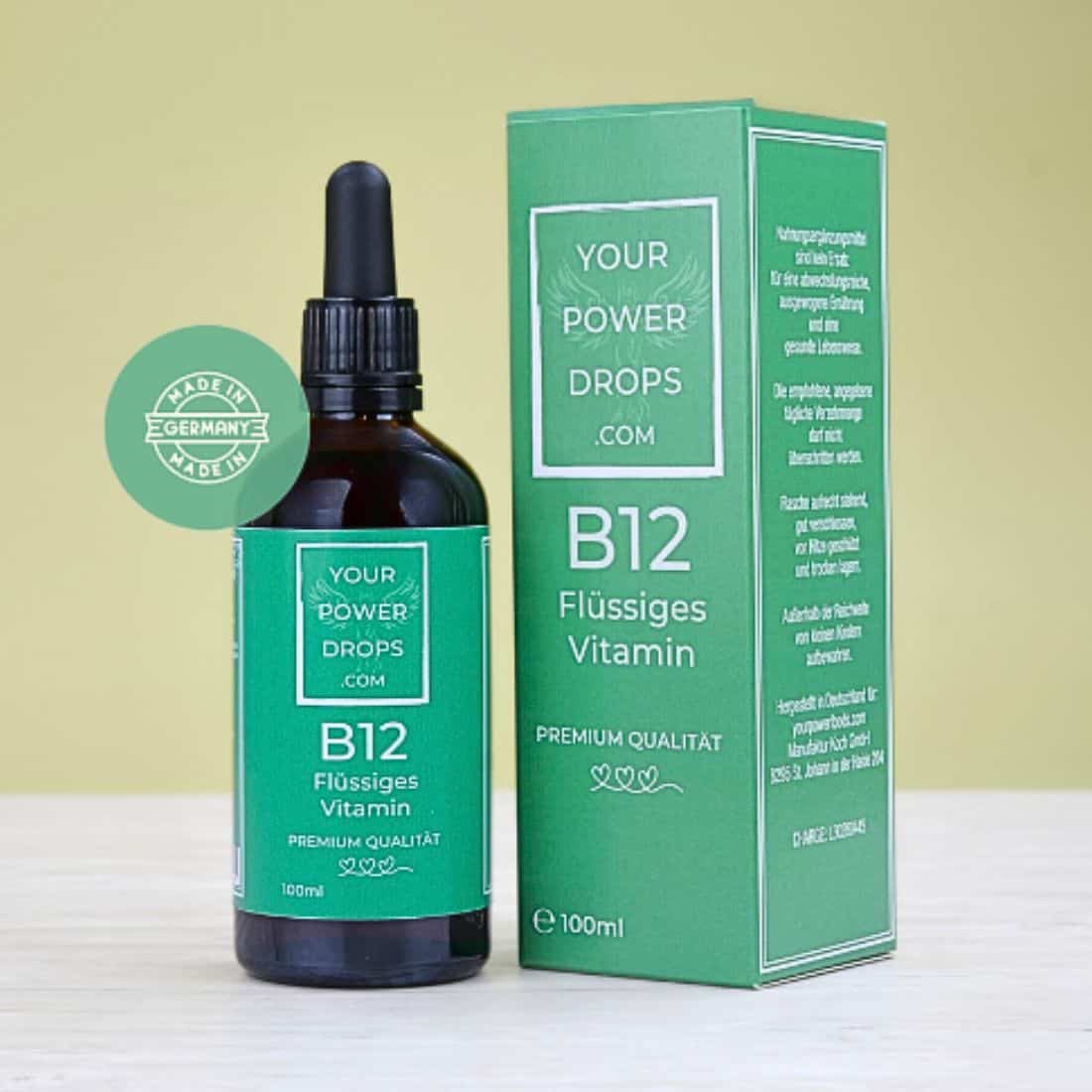 Vitamín B12 tekutý, bez alkoholu, prémiová kvalita, vyhovuje, 100 ml