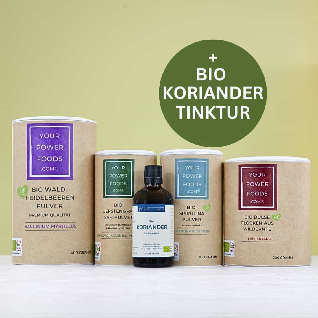 Heavy Metal Detox, POWERFOOD Set, HMDS, s organickou koriandrovou tinktúrou