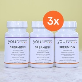 Spermidin Hochdosiert 5mg | Spermidin für 6 Monate | Weizenkeimextrakt Kapseln Kaufen | 3-er Vorteilsset