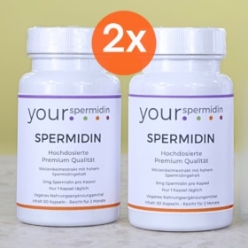 Spermidin, 5mg hochdosiert, Vorteilsset, 2 x 60 Kapseln, 15% Sparen