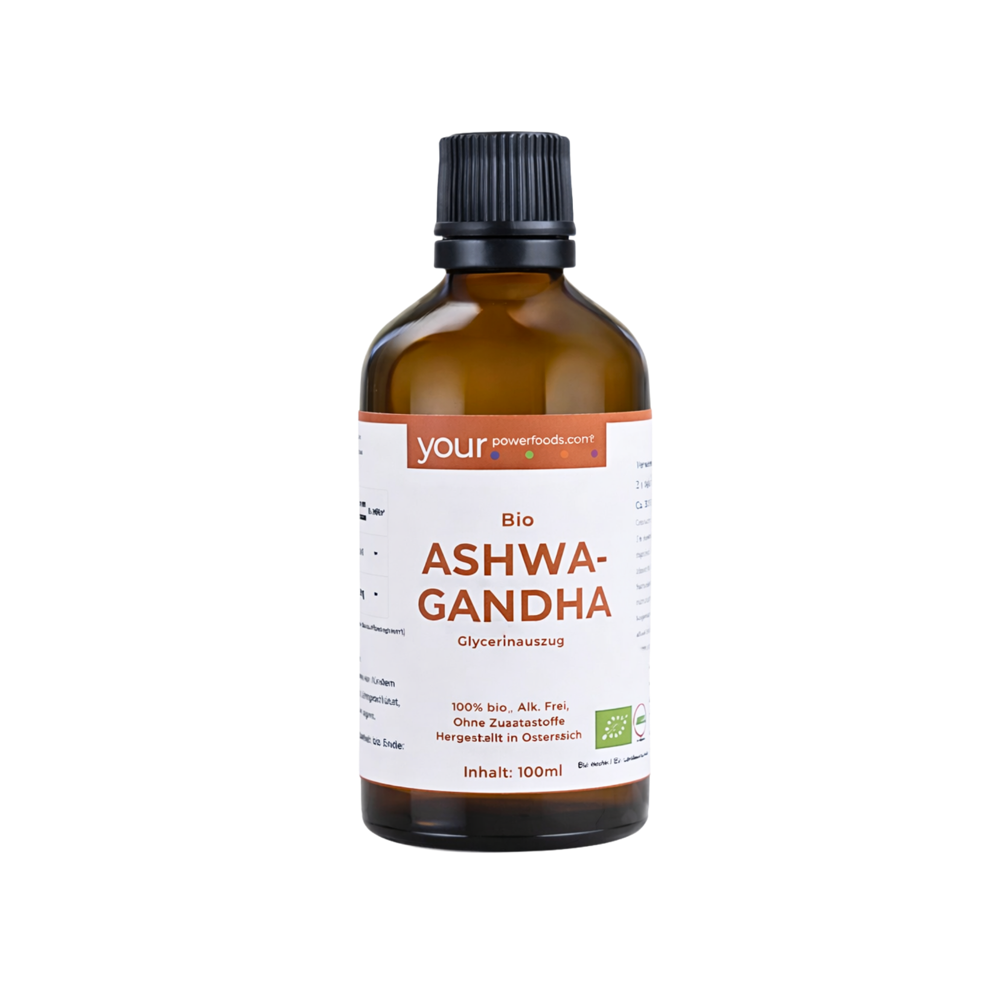 Bio Ashwagandha Tinktur, alkoholfrei, konform, 100 ml