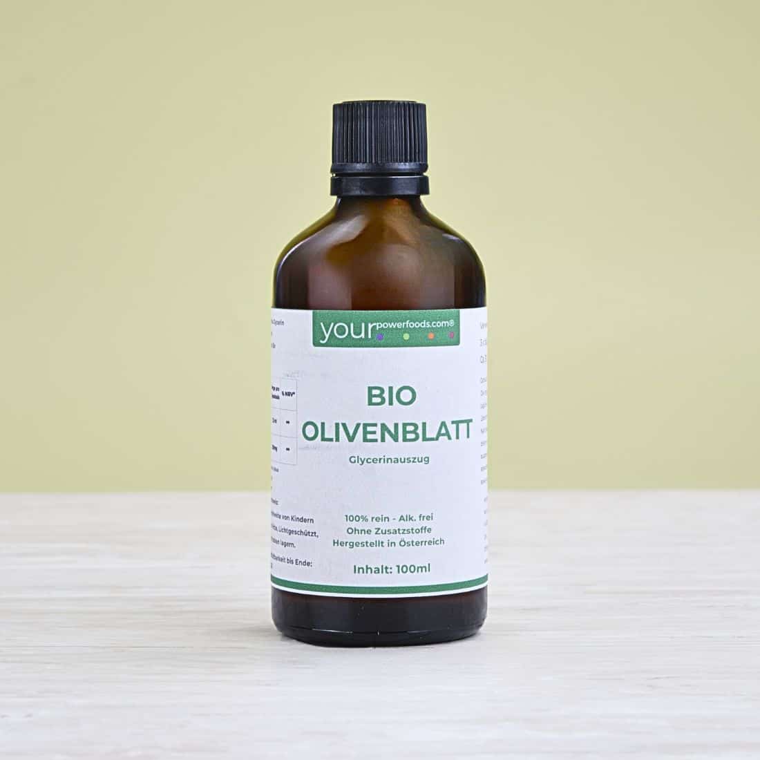 Bio tinktúra z olivových listov, bez alkoholu, 100 ml