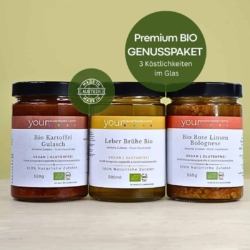 Premium Bio-Genusspaket – 3 Köstlichkeiten im Glas