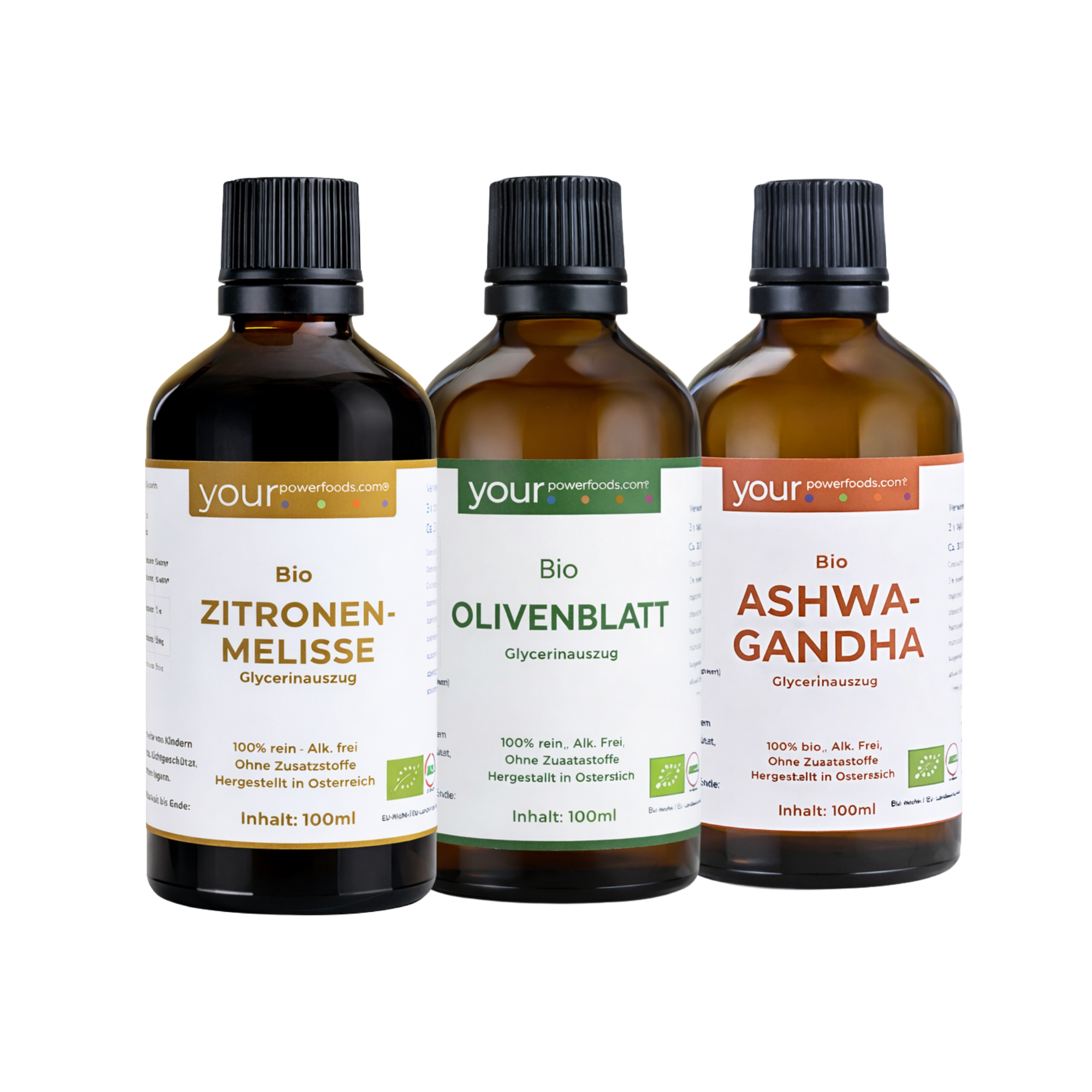 Pflanzliche Auszeit Bundle - Ashwagandha · Zitronenmelisse · Olivenblatt