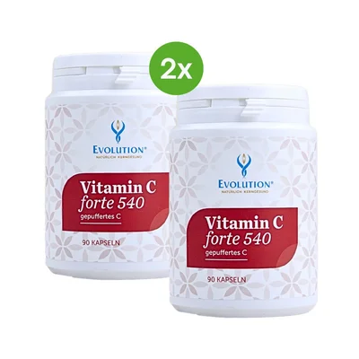 Vitamin C forte 540, gepuffertes C, Vorteilsset, 2 x 90 Kapseln