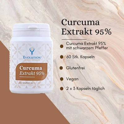 Curcuma 95%, Kurkuma, Premium Qualität, 60 Kapseln