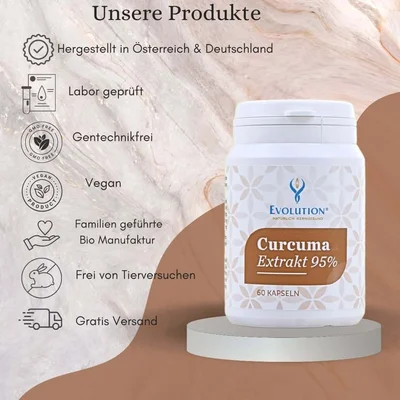 Curcuma 95%, Kurkuma, Premium Qualität, 60 Kapseln