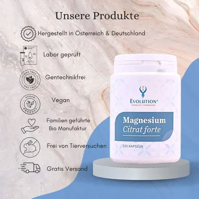 Magnesium Citrat forte, 100 Kapseln – Ansicht 3