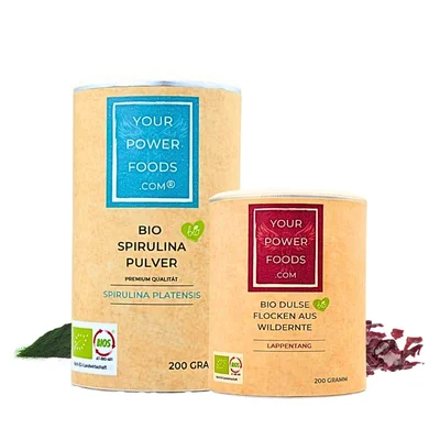 Bio Dulse Flocken 200g & Bio Spirulina Pulver 200g Set – Ansicht 1
