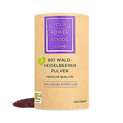 Bio Waldheidelbeeren Pulver, Premium Qualität, 400g