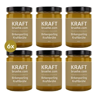 Birkenporling Kraftbrühe, 6x 500ml, zur Unterstützung bei Chemo Krebs Therapien – Ansicht 1