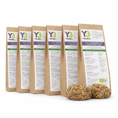 GLP-1 Powerbrötchen, Bio Brötchenbackmischung – Ballaststoffreiche Brötchen für deine GLP-1 Ernährung, 6 x 350 g