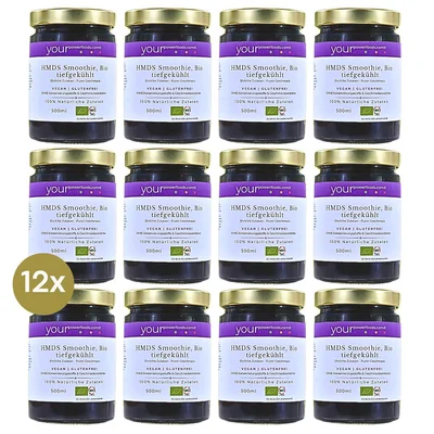 HMDS - Smoothie mit allen Zutaten, Fertiges Produkt, tiefgekühlt, Vorteilsset 12 x 500 ml