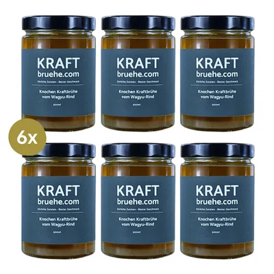 Knochenbrühe vom Wagyu Rind, 6 x 500ml bester Geschmack, Paleo, Keto