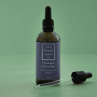 YOURPOWERFOODS.COM® Flüssiges Zinksulfat 100ml - alkoholfrei - frei von Mais-, Raps-, Soja- und Palmöl - konform